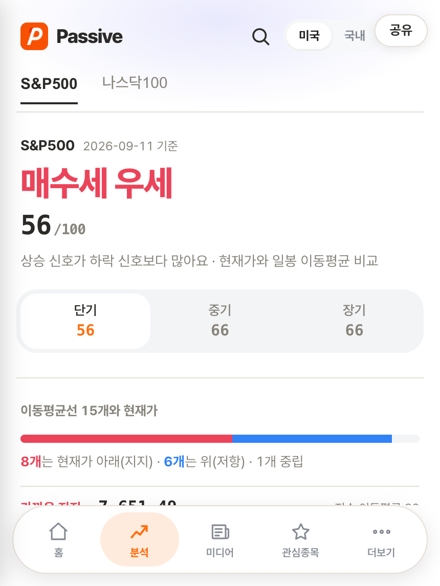 Passive 분석 화면