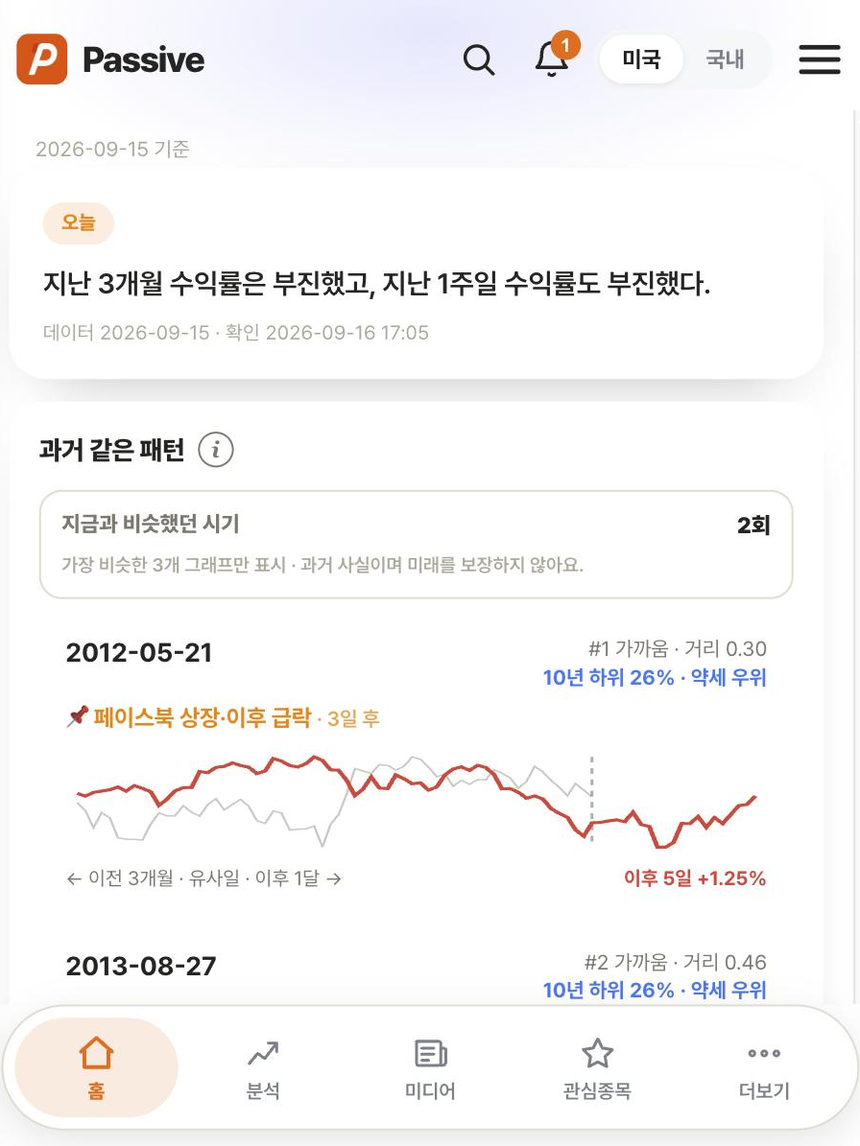 Passive 분석 화면
