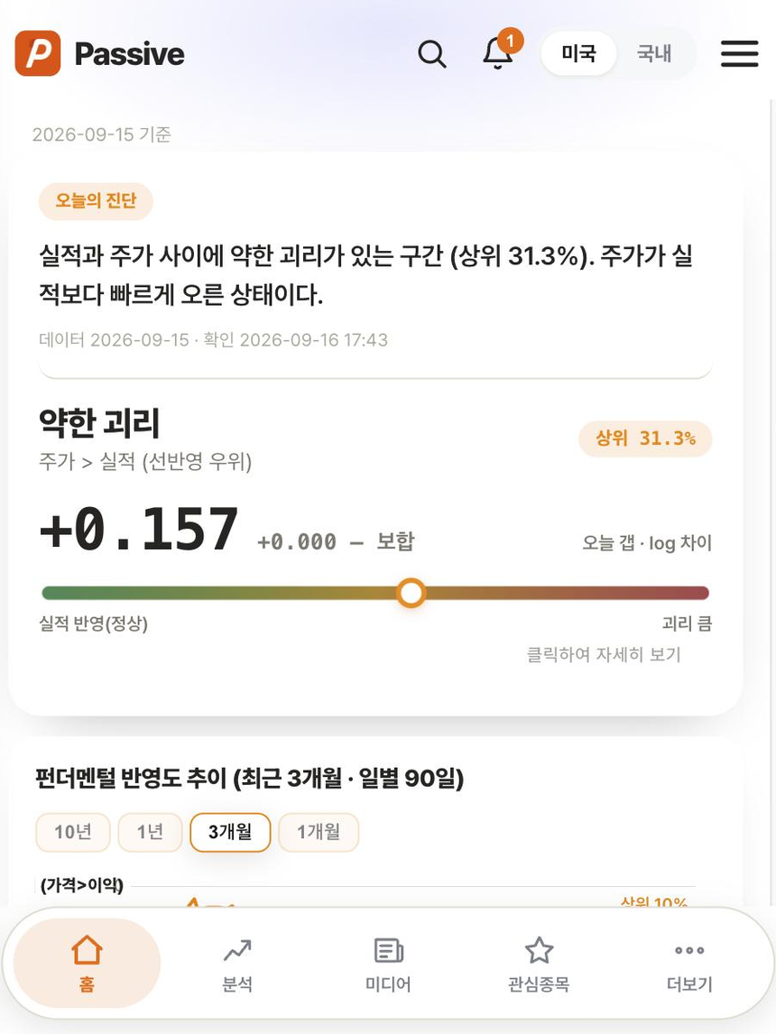 Passive 분석 화면