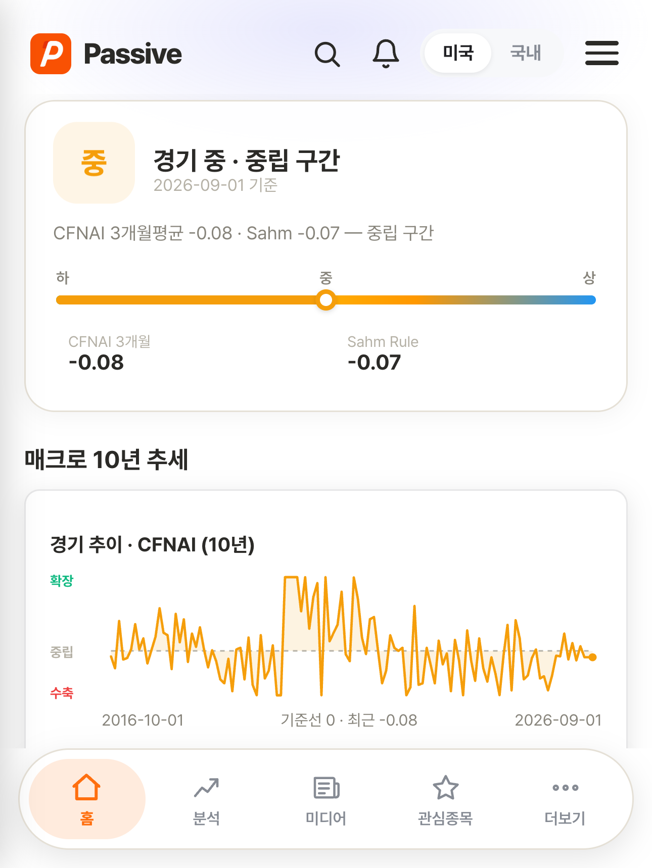 Passive 분석 화면