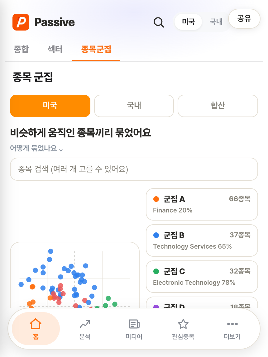 Passive 분석 화면