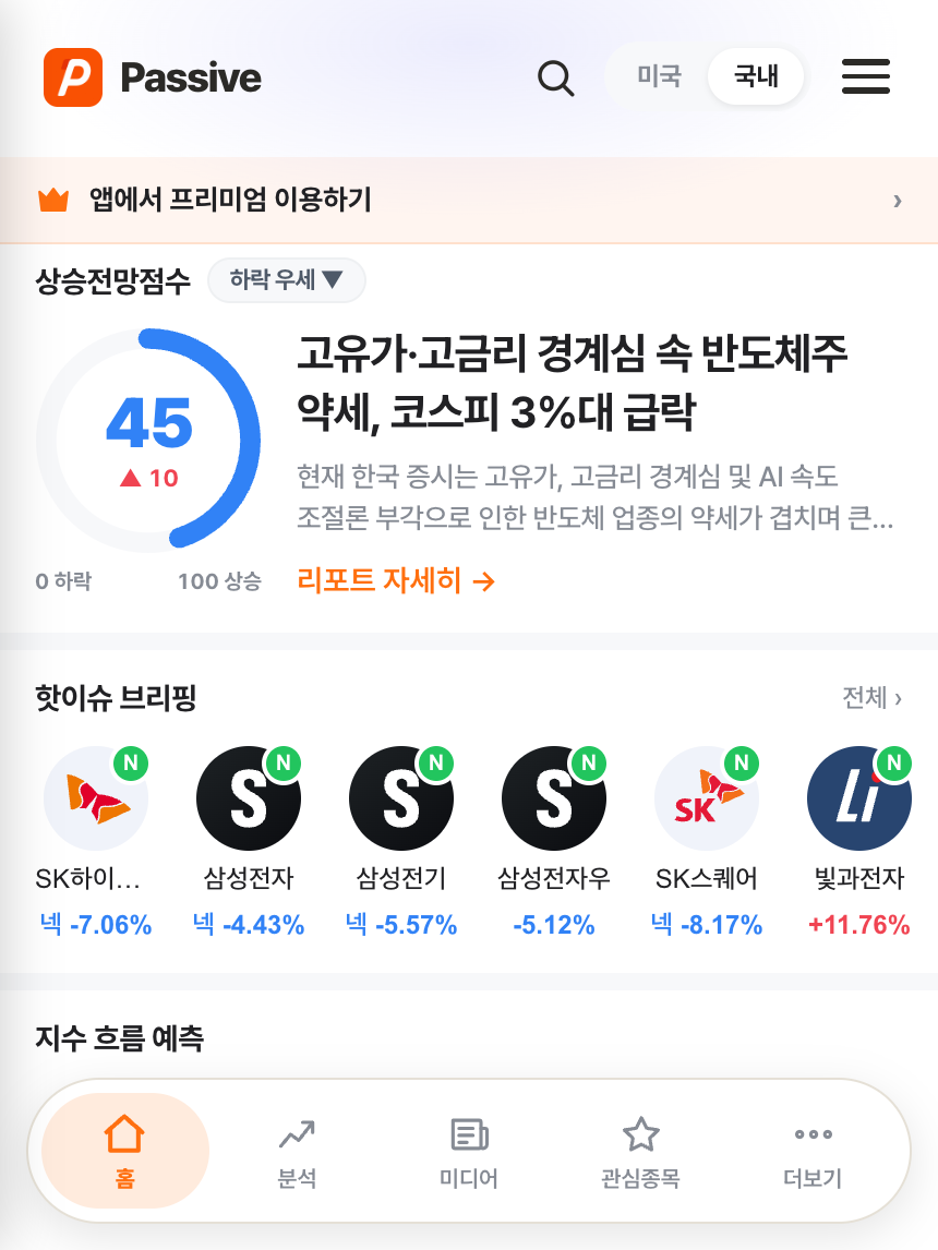 Passive 분석 화면