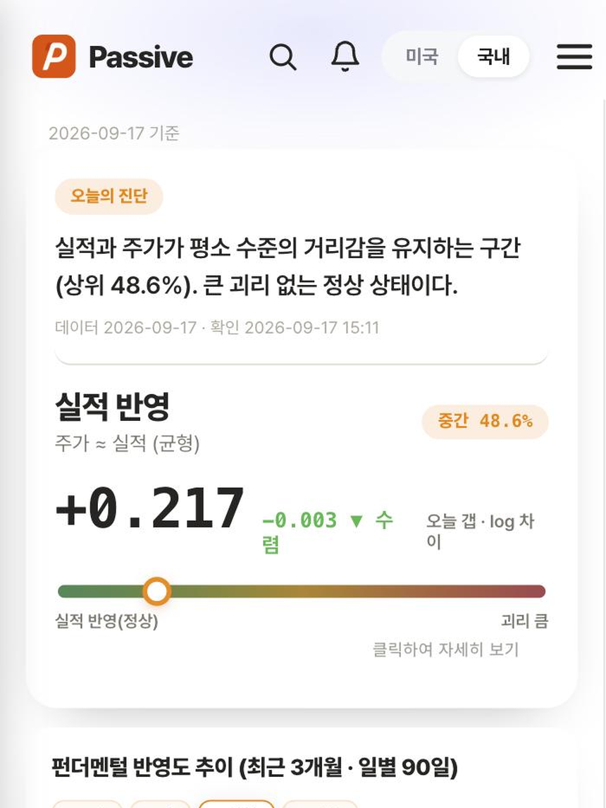 Passive 분석 화면