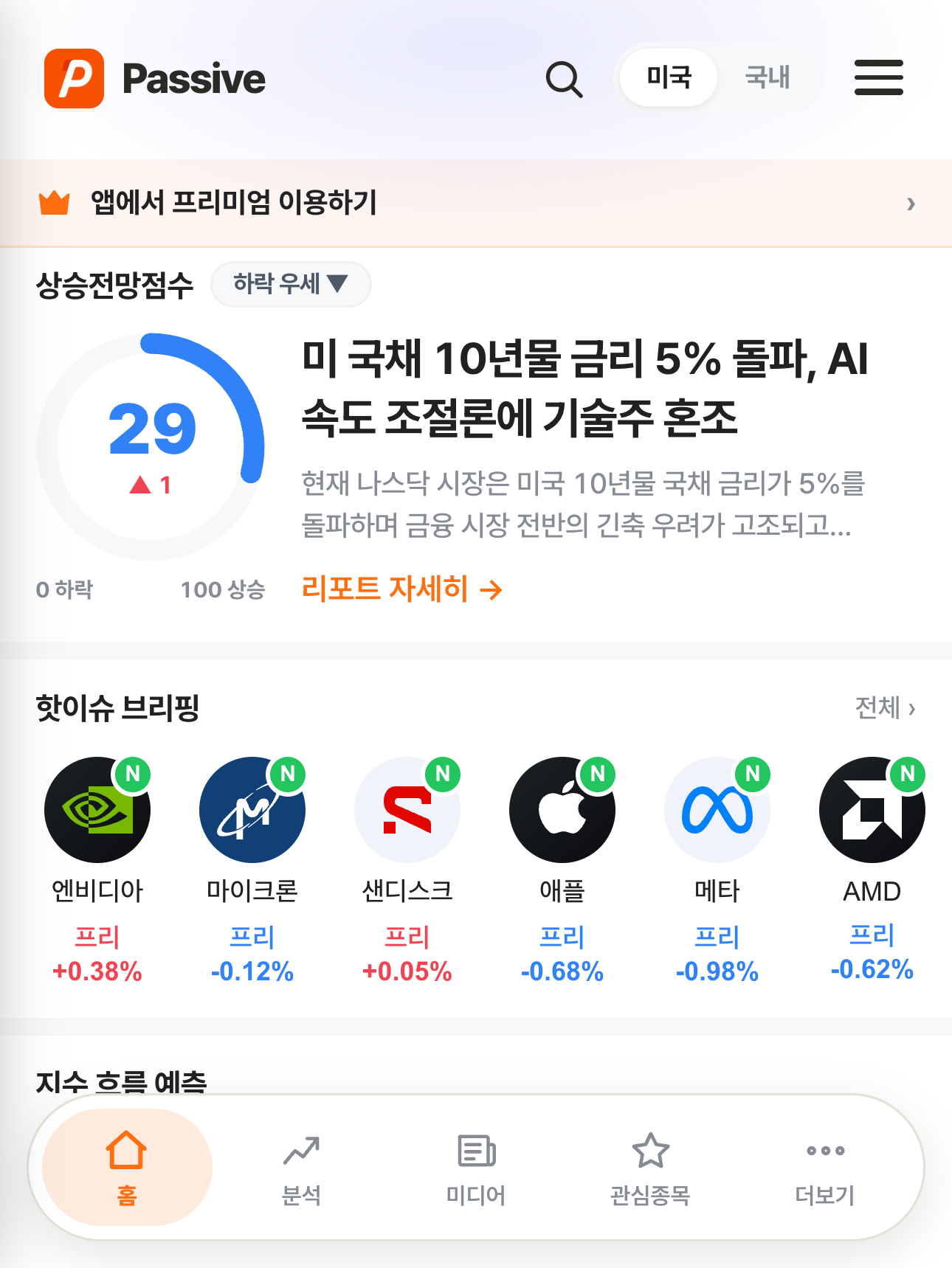 Passive 분석 화면
