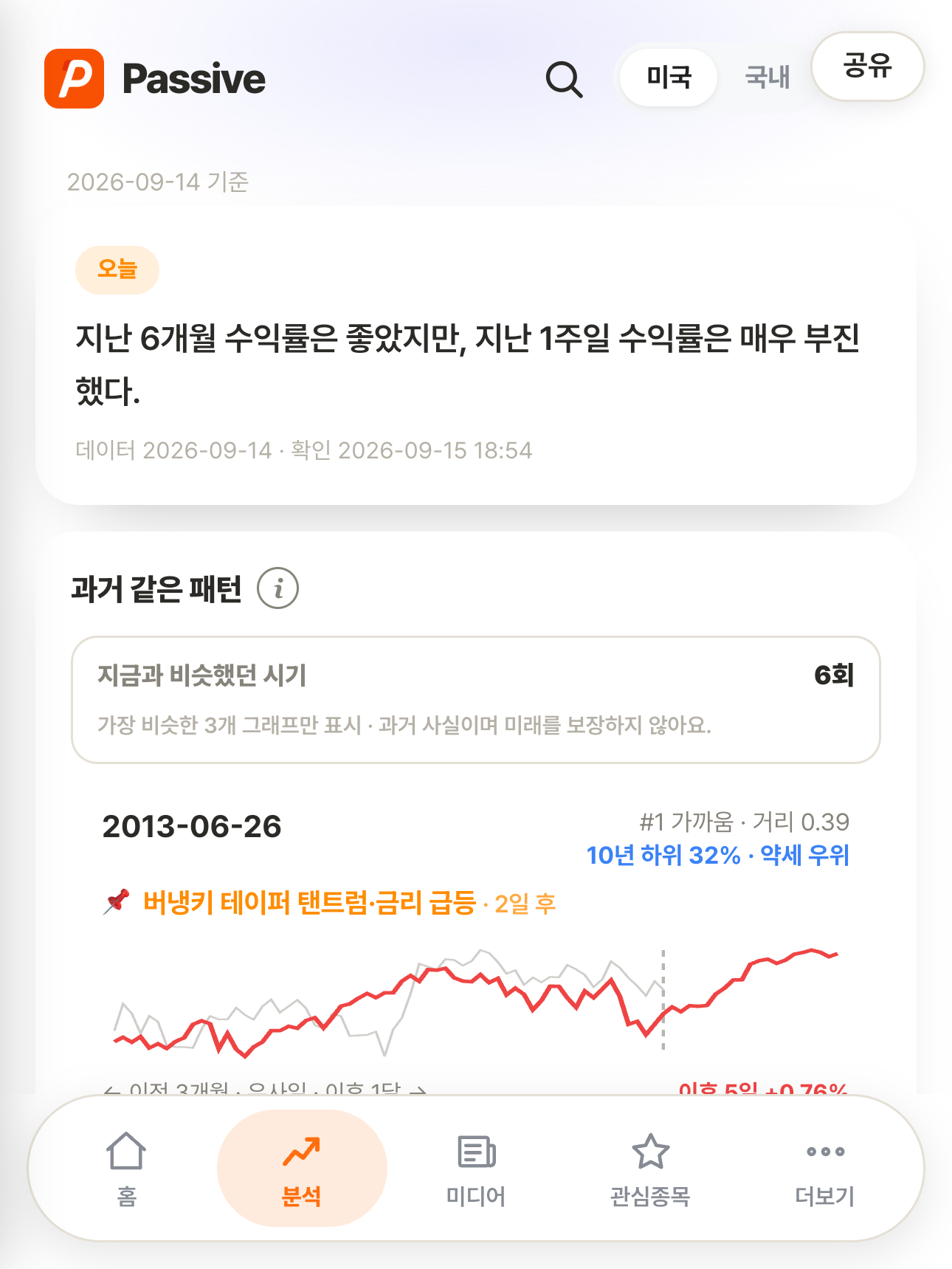 Passive 분석 화면