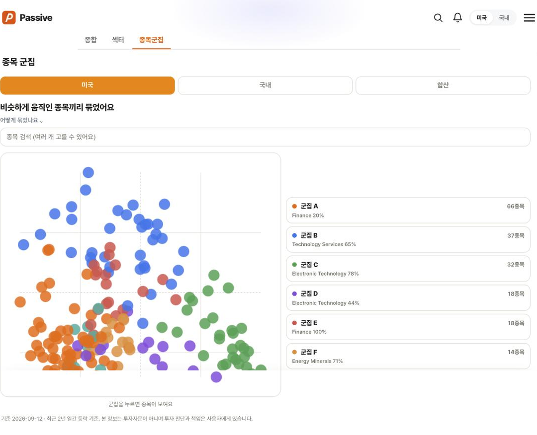 Passive 분석 화면