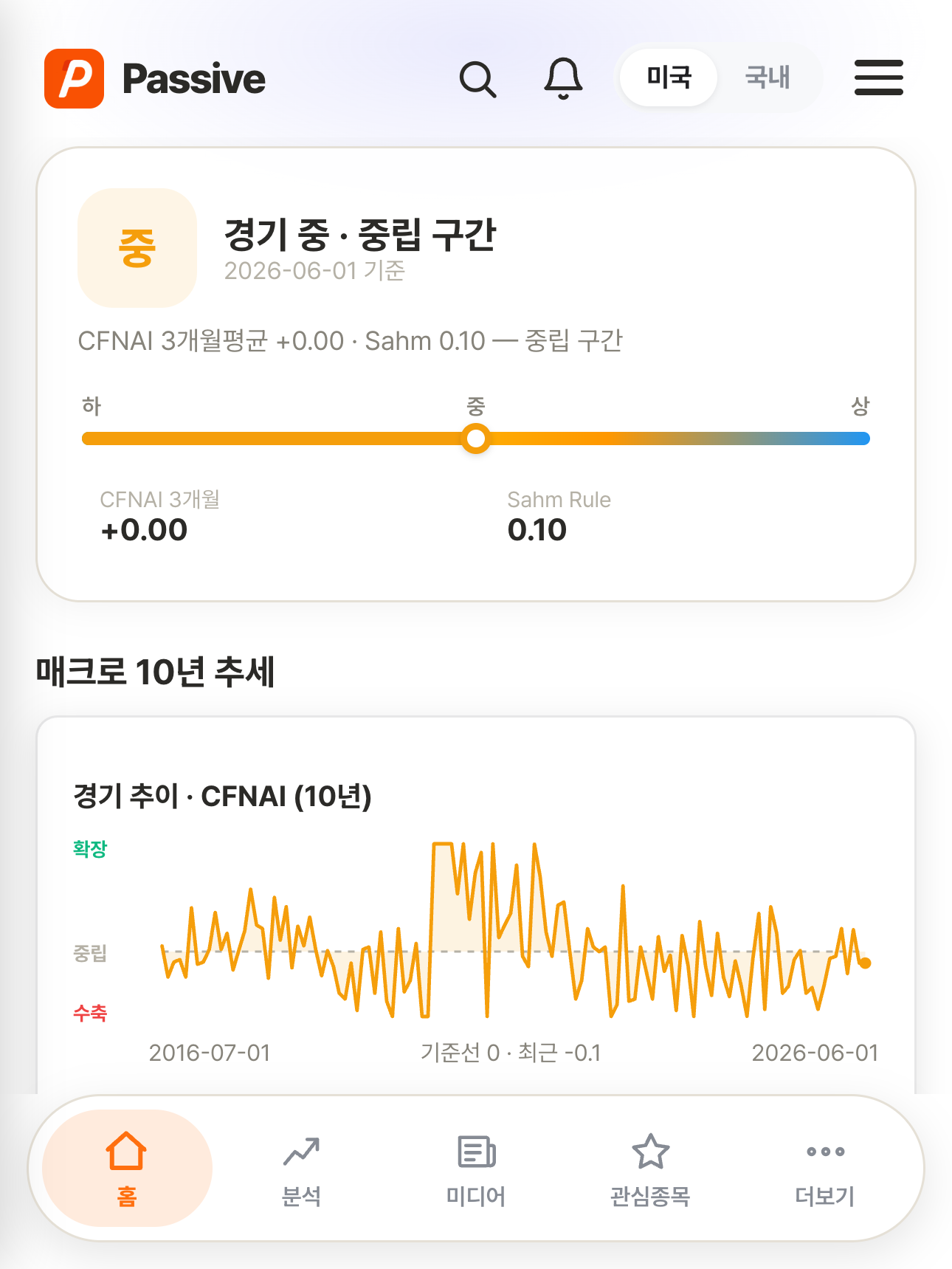 Passive 분석 화면