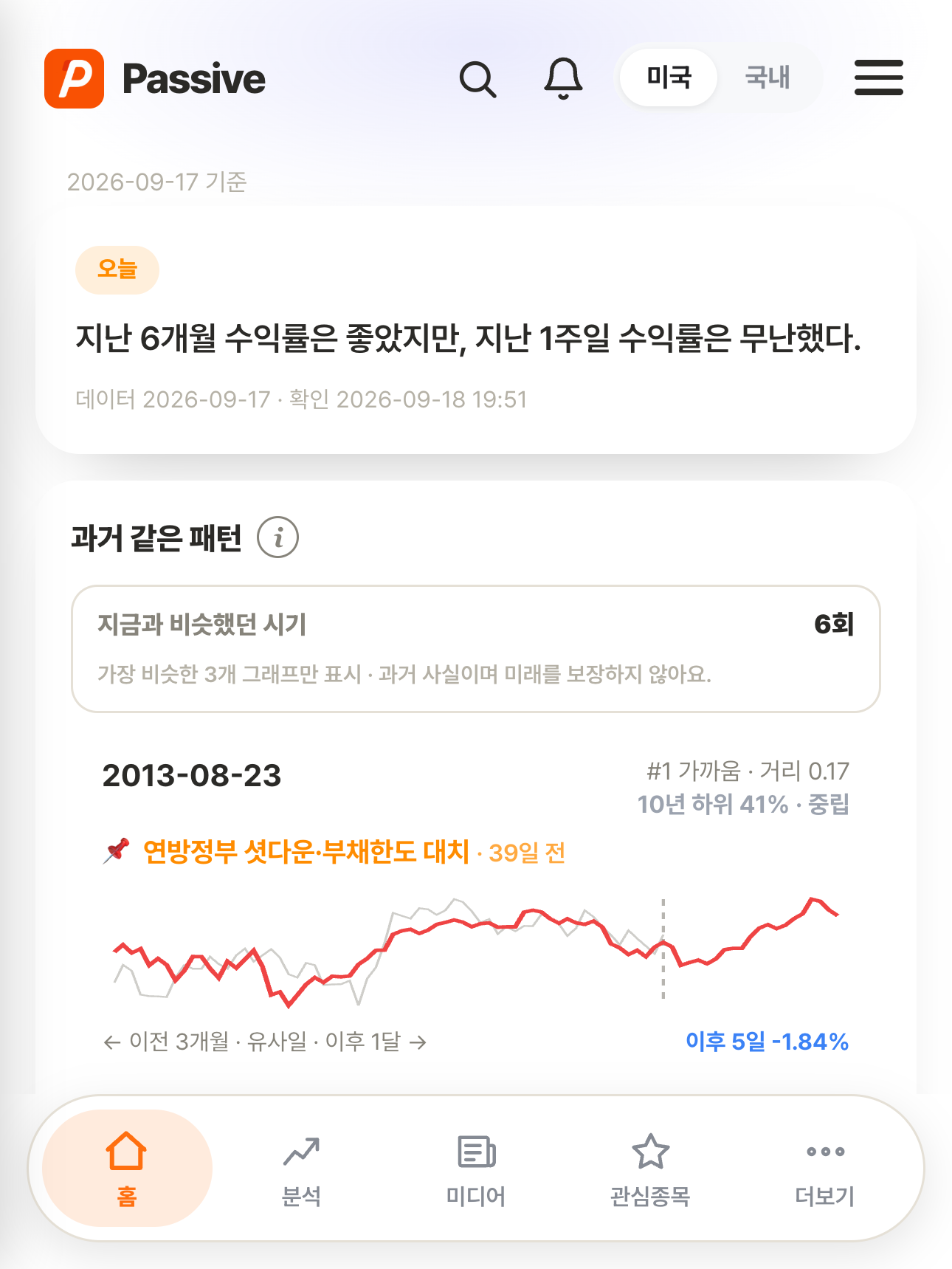 Passive 분석 화면